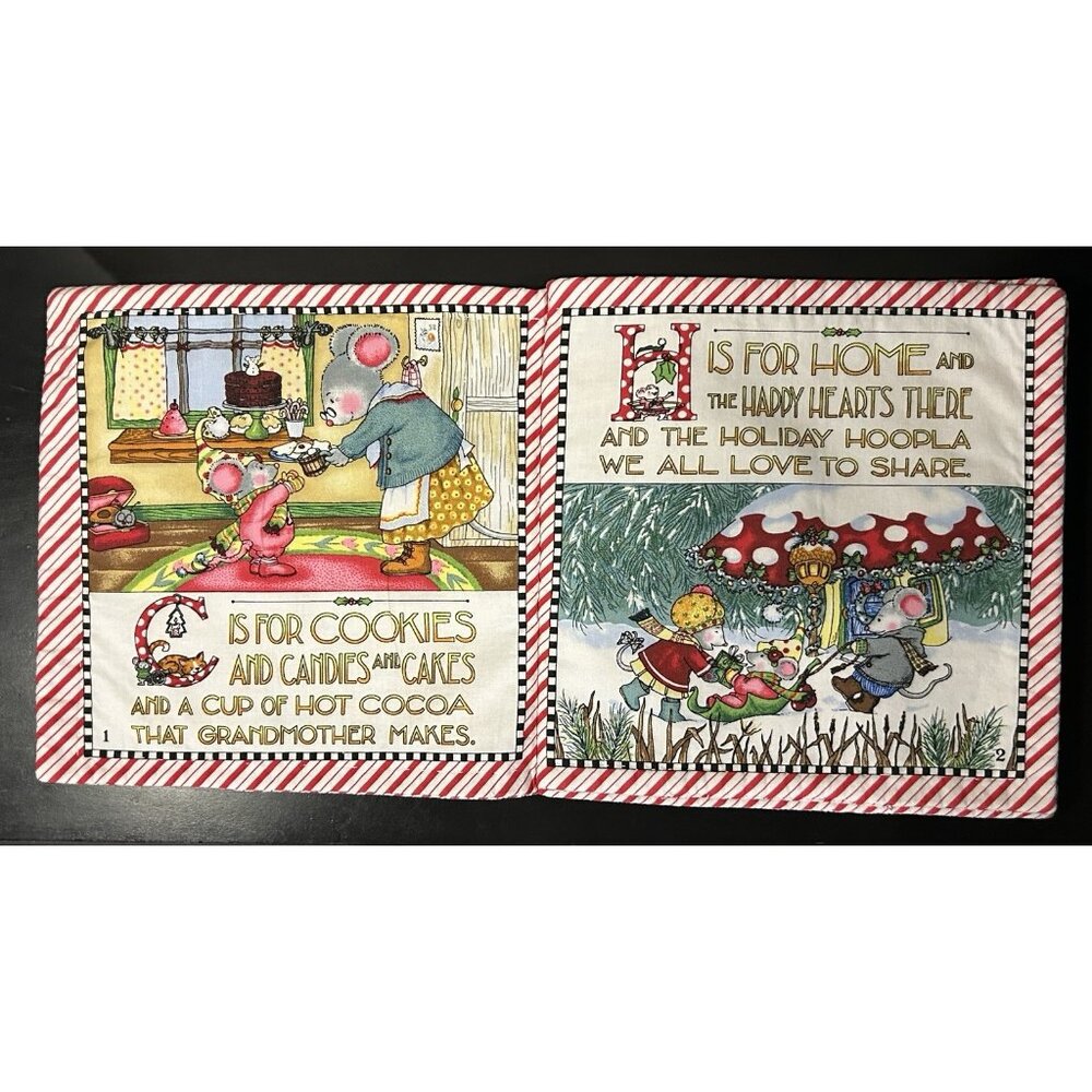Mary Engelbreit Soft Fabric Quilted Baby Children’s Christmas Book Mouse Woods - Picture 4 of 9